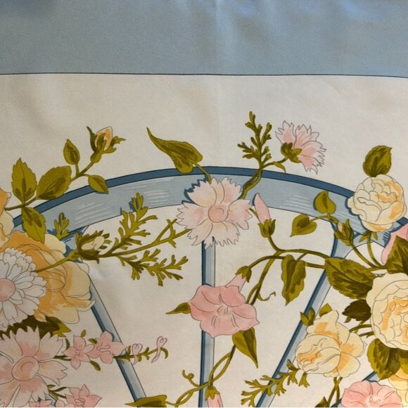 Vintage Hermes Romantique Silk Scarf by Maurice Tranchant Blue and Pink - Picture 10 of 15